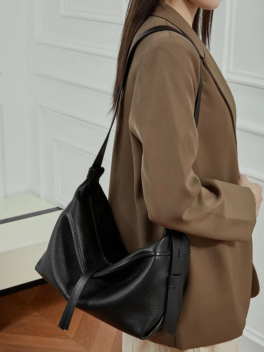 YANATARI sac de boulette en cuir souple sac en cuir souple grande capacité minimaliste sac à bandoul