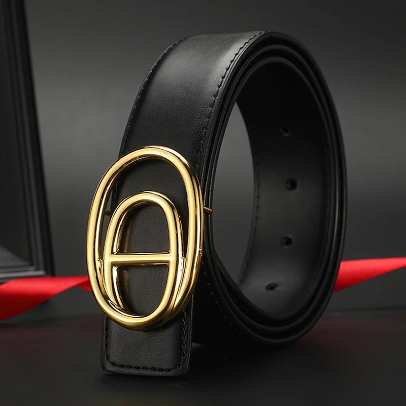 Ceinture de marque célèbre de 3.8cm de large pour hommes, ceintures en cuir véritable de luxe de hau
