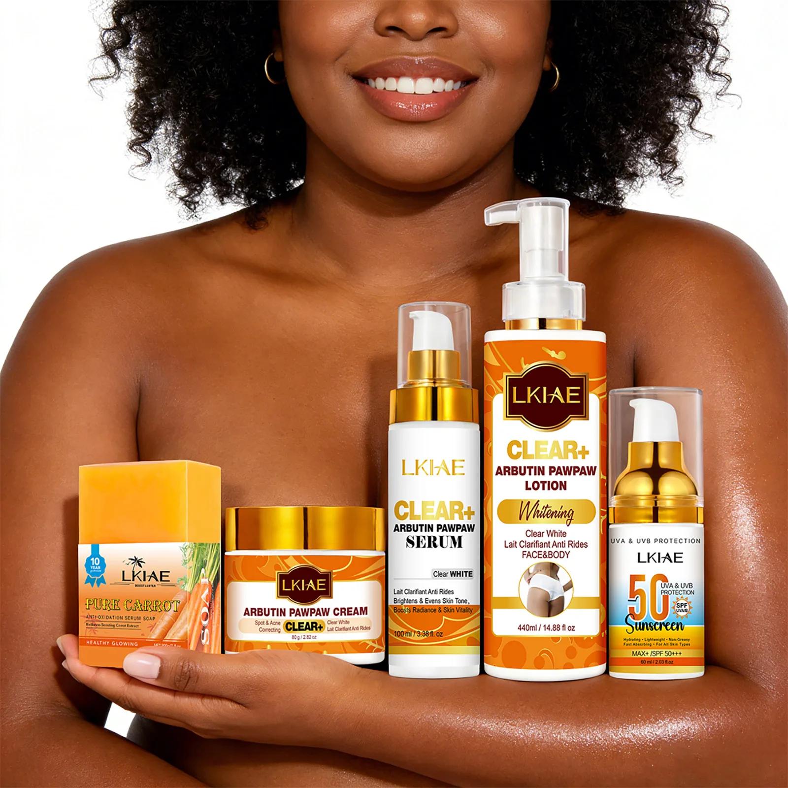 Kit de soin éclaircissant pour la peau LKIAE à l'arbutine et à la vitamine C, illumine les peaux ter