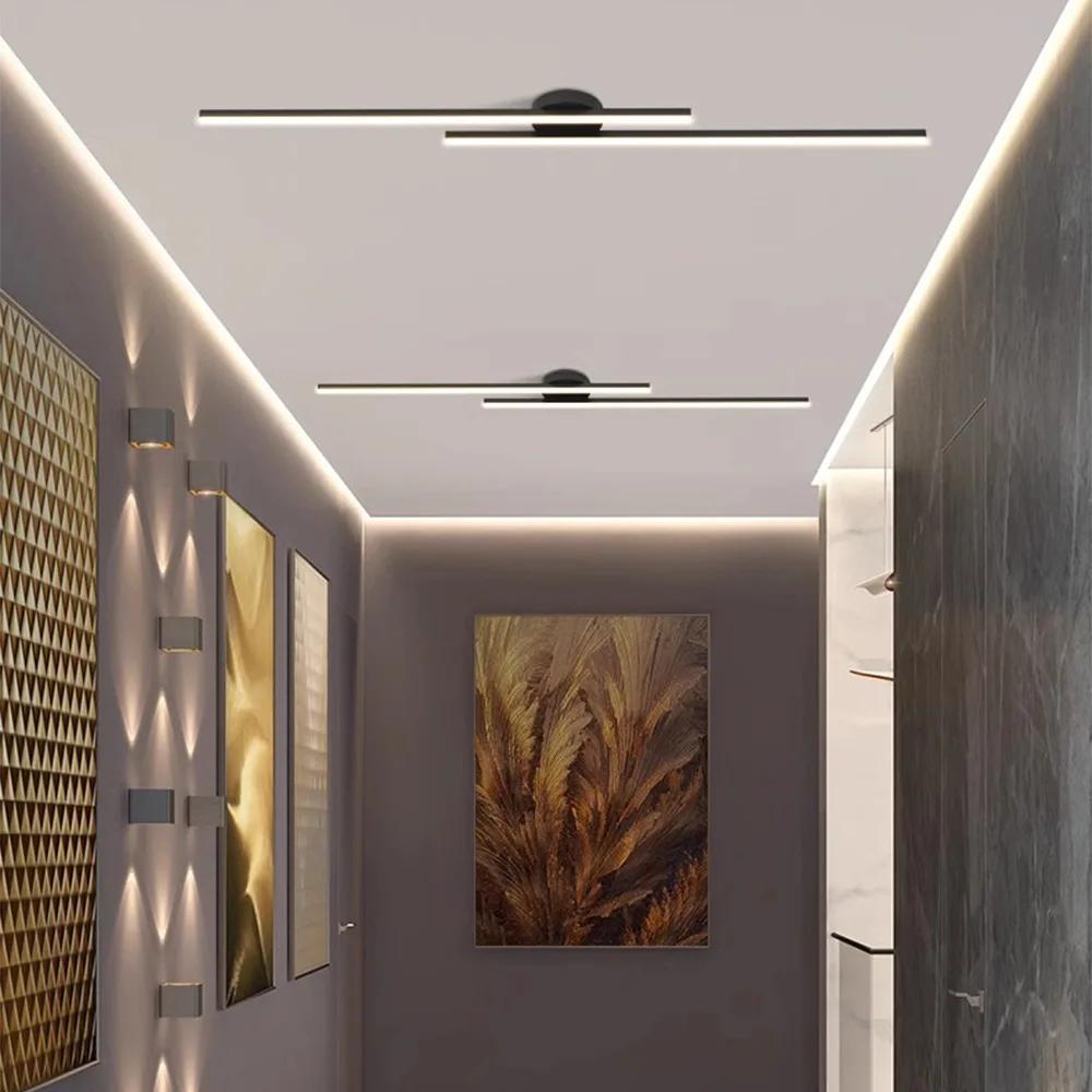 Long plafonnier LED en aluminium Design créatif moderne plafonnier luminaire intérieur couloir balco