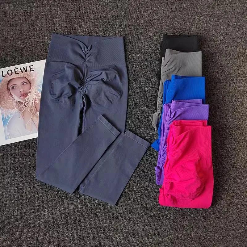 Pantalons de Yoga haut de gamme femmes Leggings de Fitness pantalons de sport à haute élasticité col