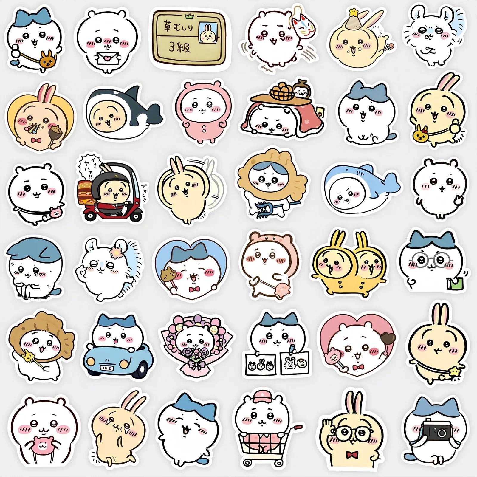 Autocollants Chiikawa de dessin animé Non répétitifs, 100 pièces, autocollants mignons pour tasse d'