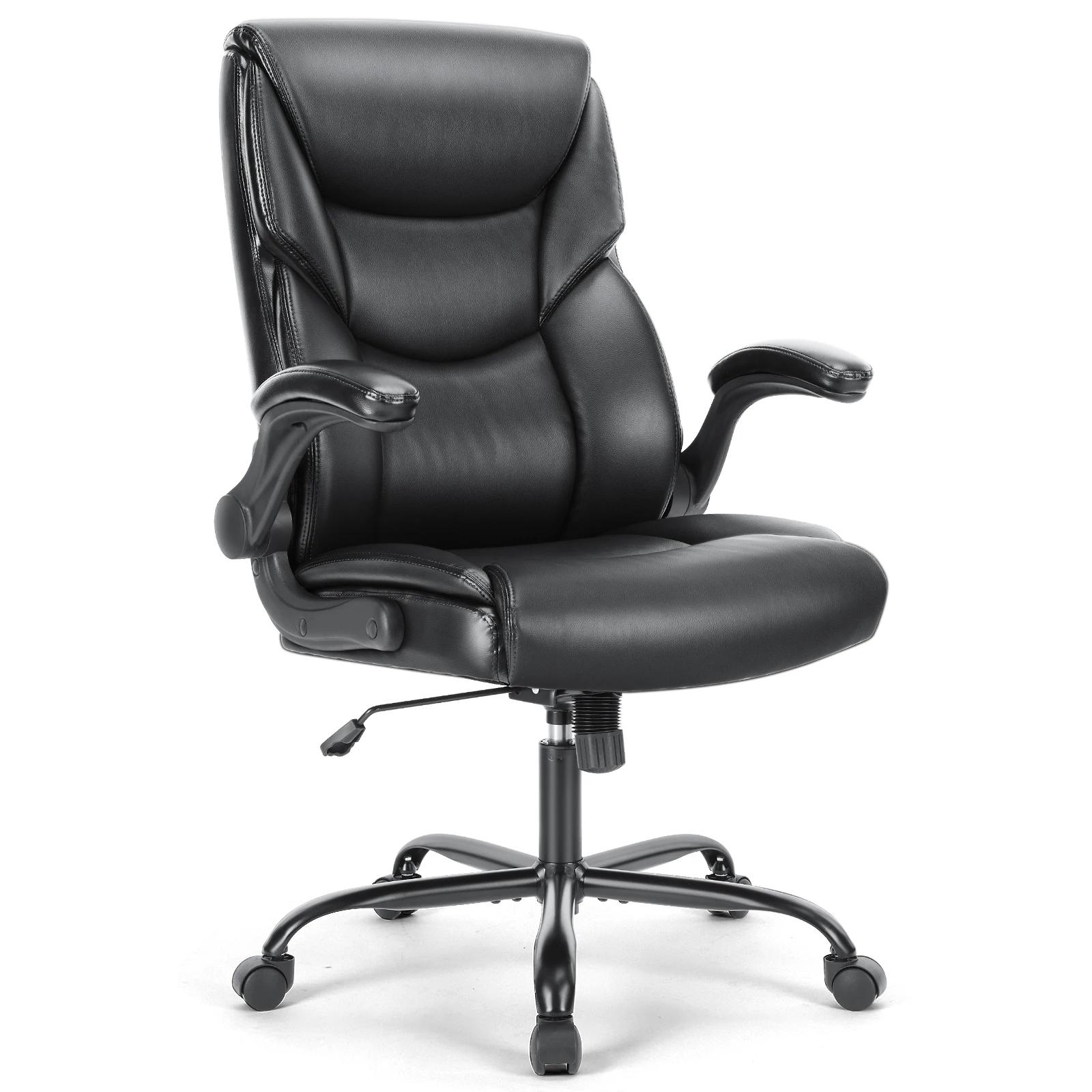 JIan-Chaise de jeu à bascule ergonomique avec accoudoir rembourré en cuir PU, fauteuil à roulettes,