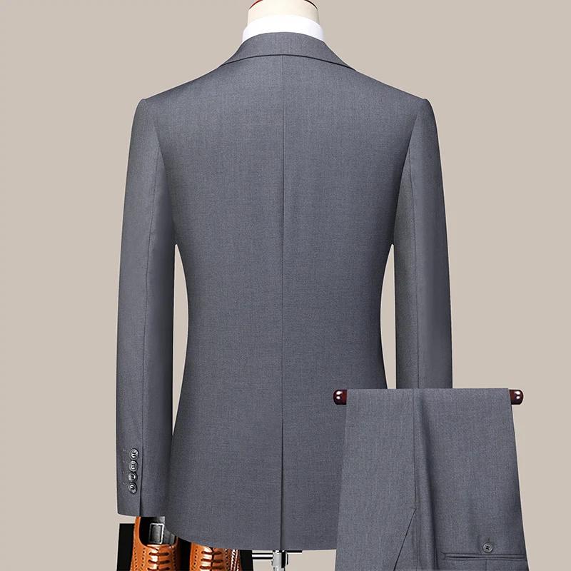 Costume (Blazer + Pantalon) Homme – Décontracté, Formel, Affaires, Élégant, Couleur Unie, Pour Toute