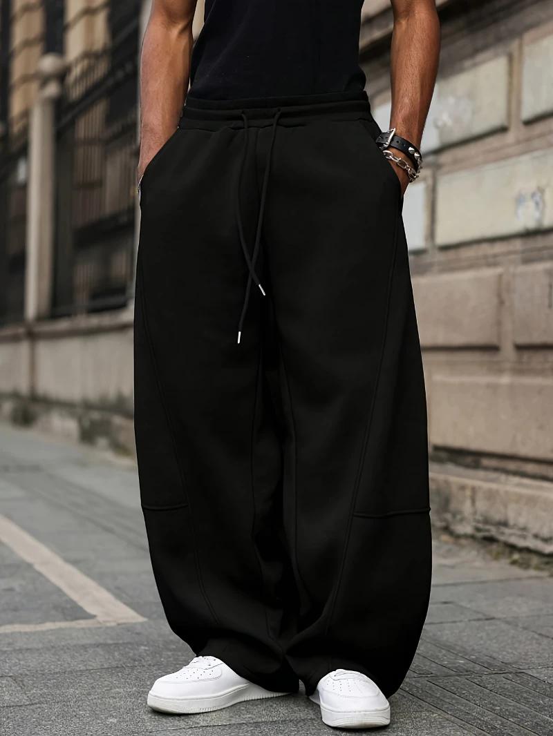 Pantalon ample à jambes larges pour hommes, pantalon Long décontracté printemps/automne, Style polyv