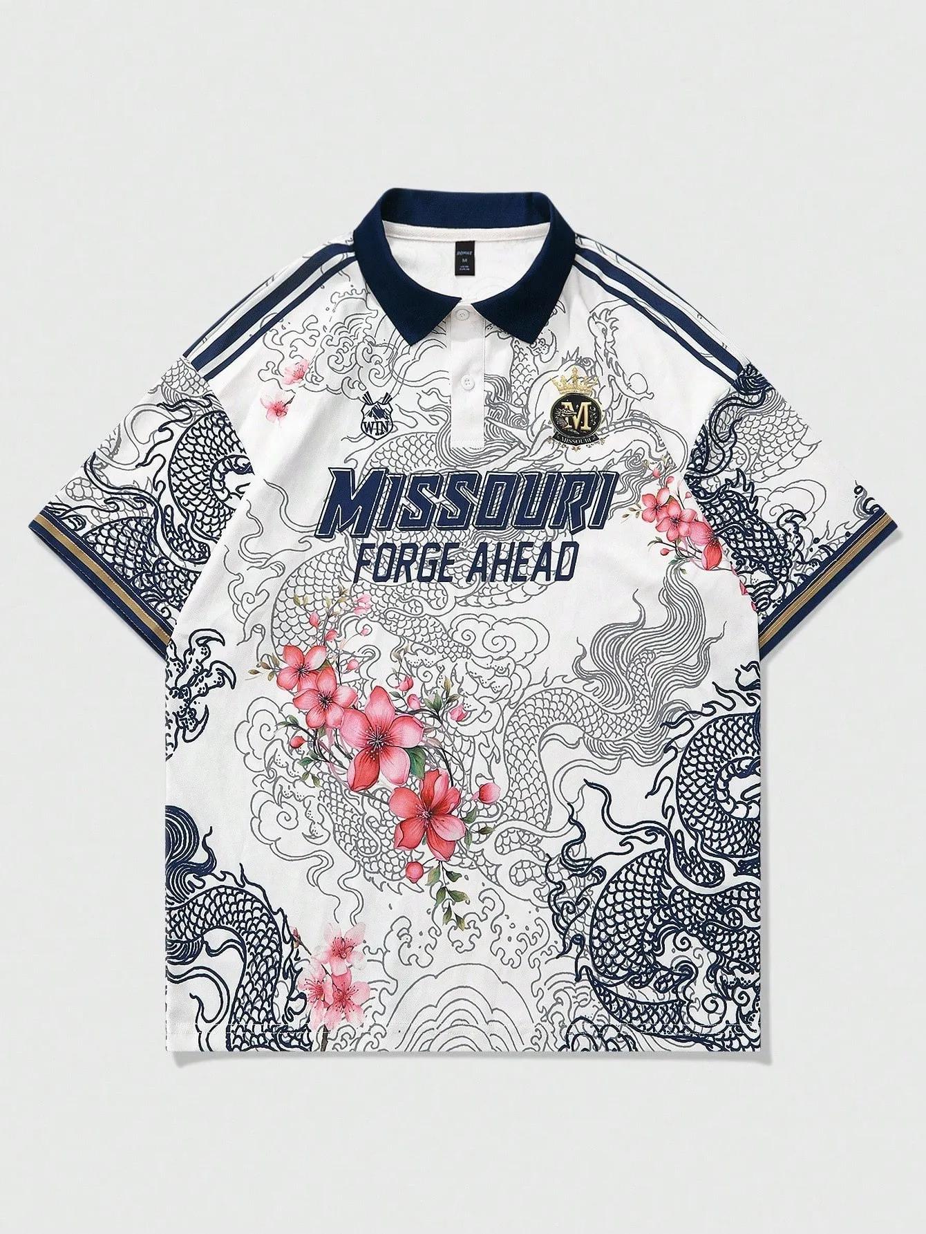 La nouvelle chemise POLO à manches courtes pour hommes d'été 2025 présente une impression de motifs