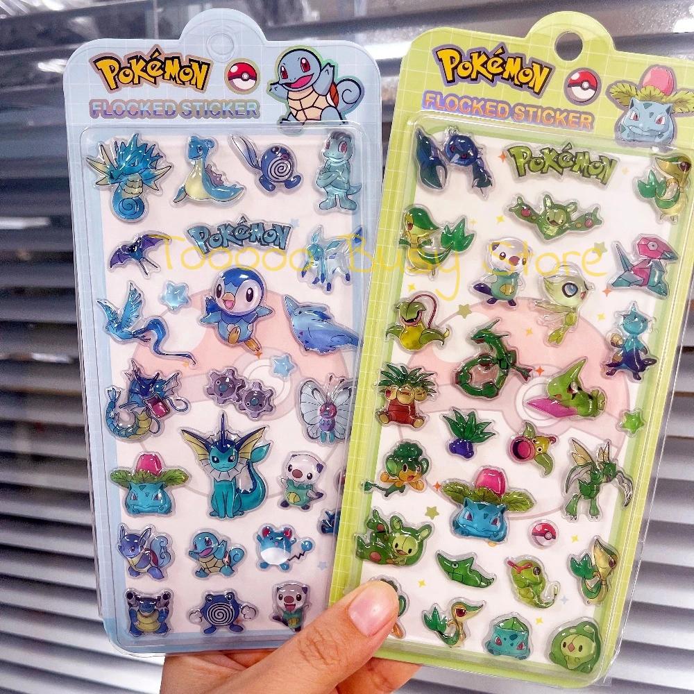 Autocollants 3D en résine Anime Pokemon mignons, autocollants en gelée Pikachu Kawaii, autocollants
