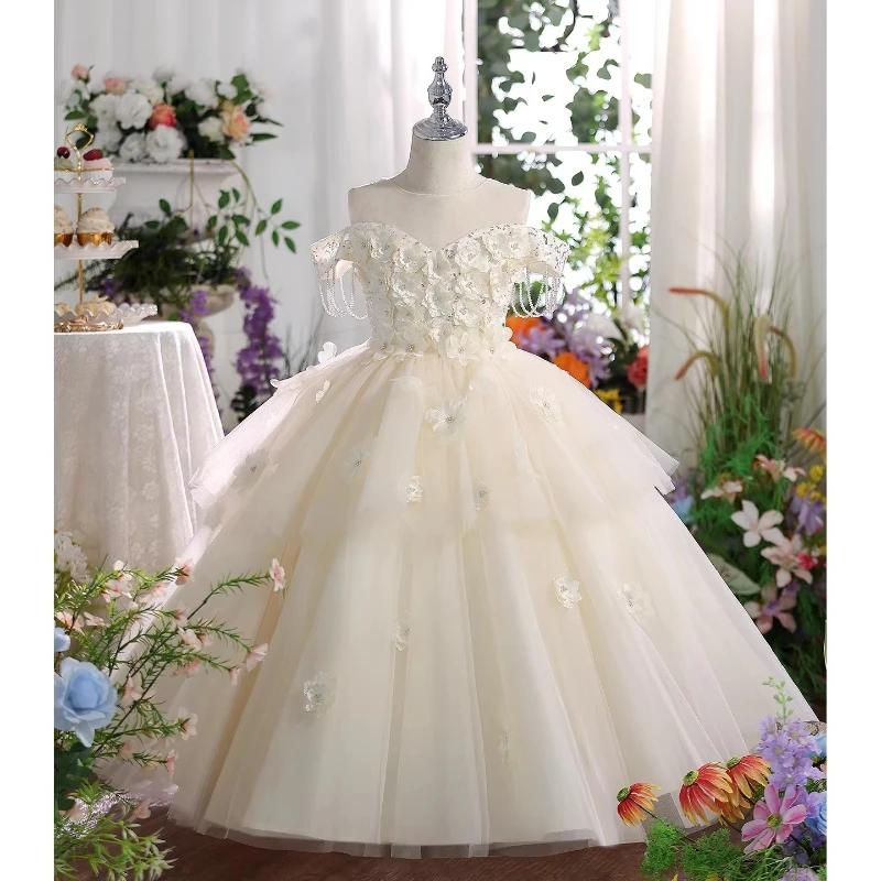Robe de princesse pour filles, idéale pour anniversaire, demoiselle d'honneur, mariage, spectacle de