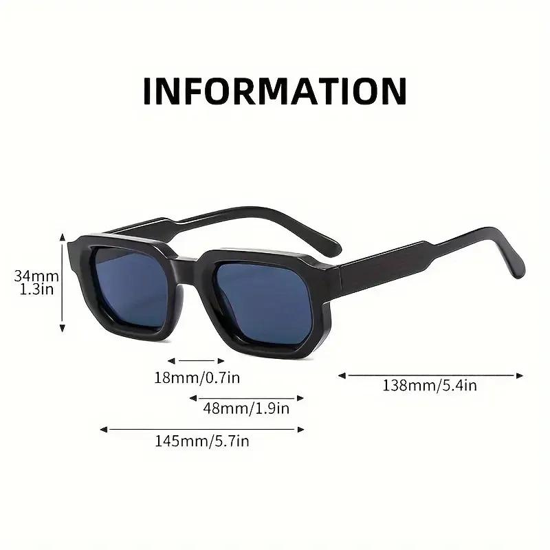 4pcsNew hommes Vintage Rectangle cadre lunettes de soleil mode rétro lunettes de soleil marque de lu