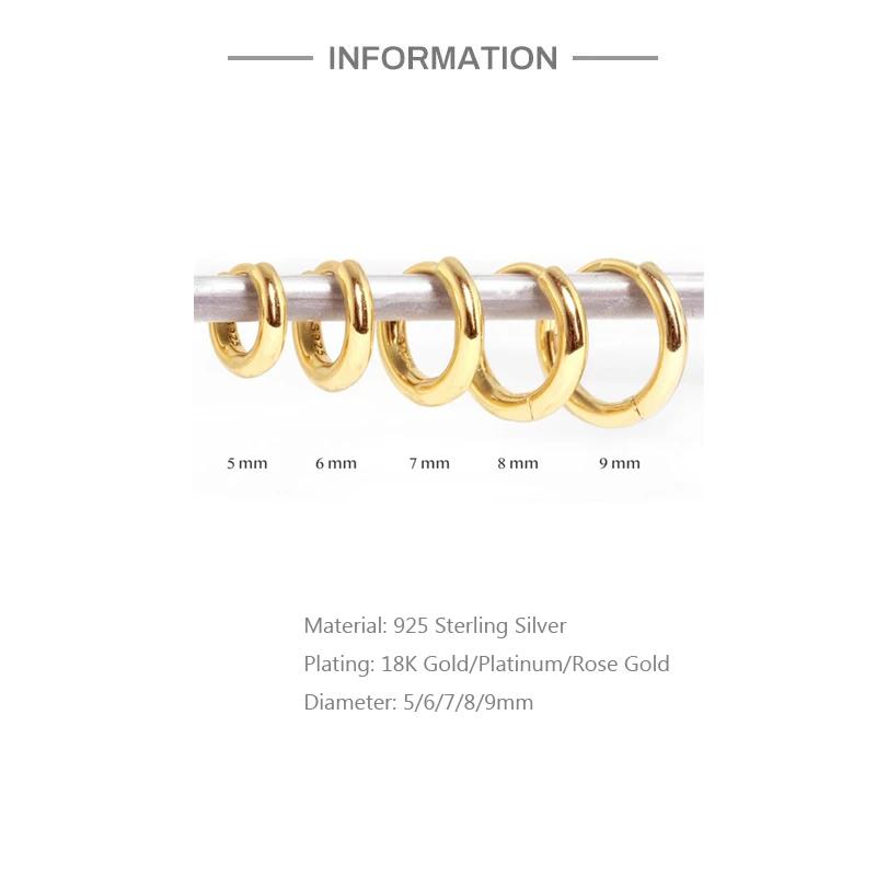 Aide – petites boucles d'oreilles créoles en argent Sterling 925, or Rose, pour femmes et filles, ca