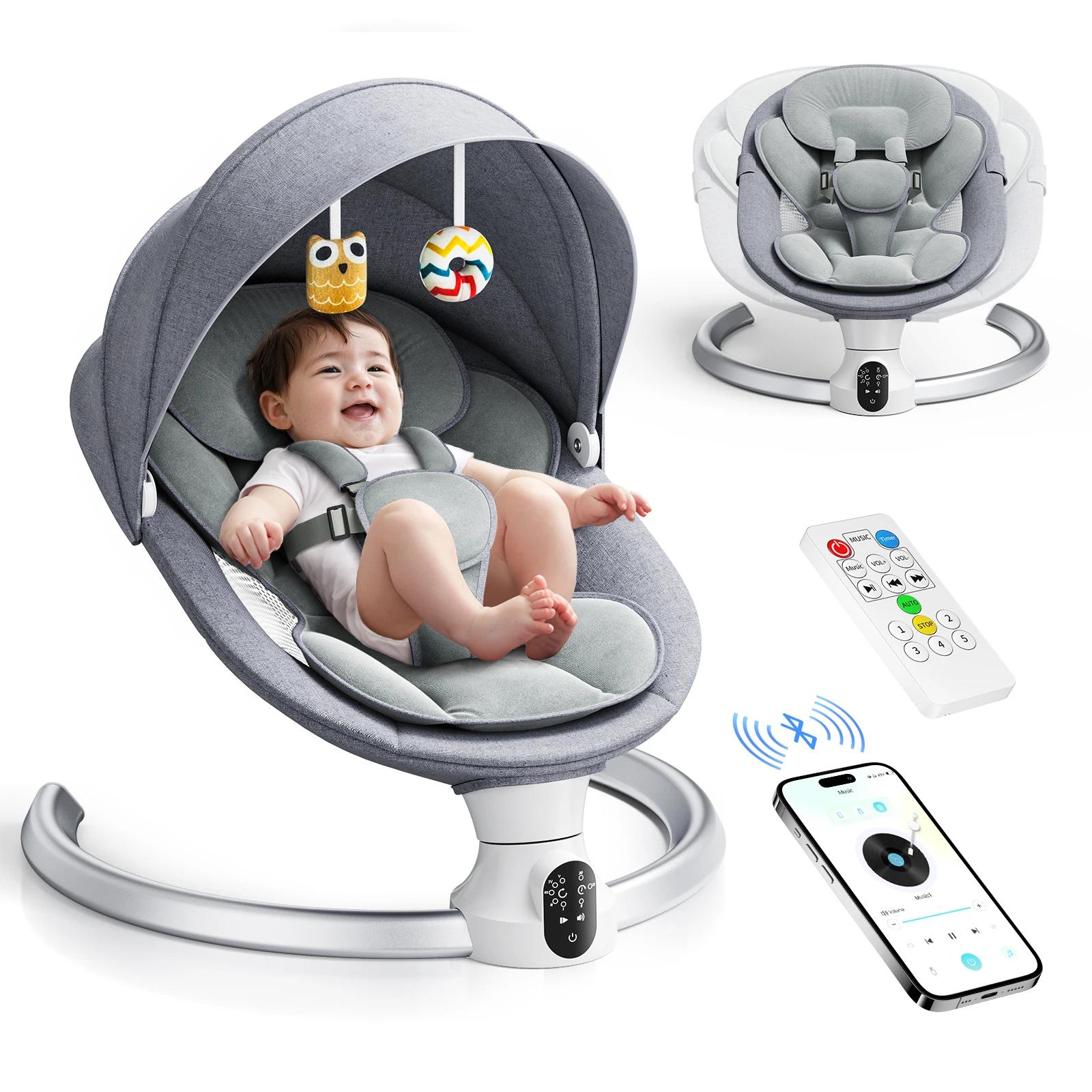 Balançoire électrique pour bébé, balance pour bébé avec application et télécommande de naissance jus