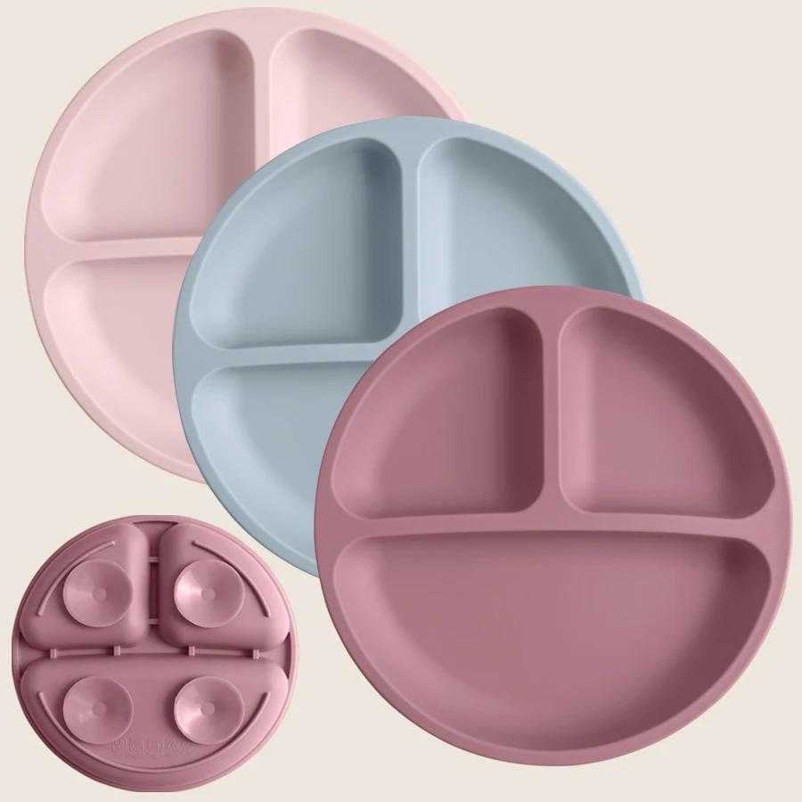 Assiette à manger en Silicone pour bébé, 1 pièce, sans BPA, plats pour enfants, aspiration, vaissell