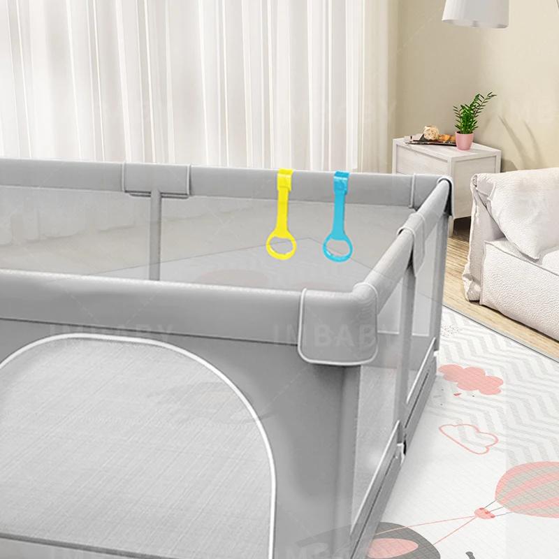 IMBABY Aire de jeux pour bébé 120x160 cm Parc pour bébé Boîte de clôture pour enfants grise avec par