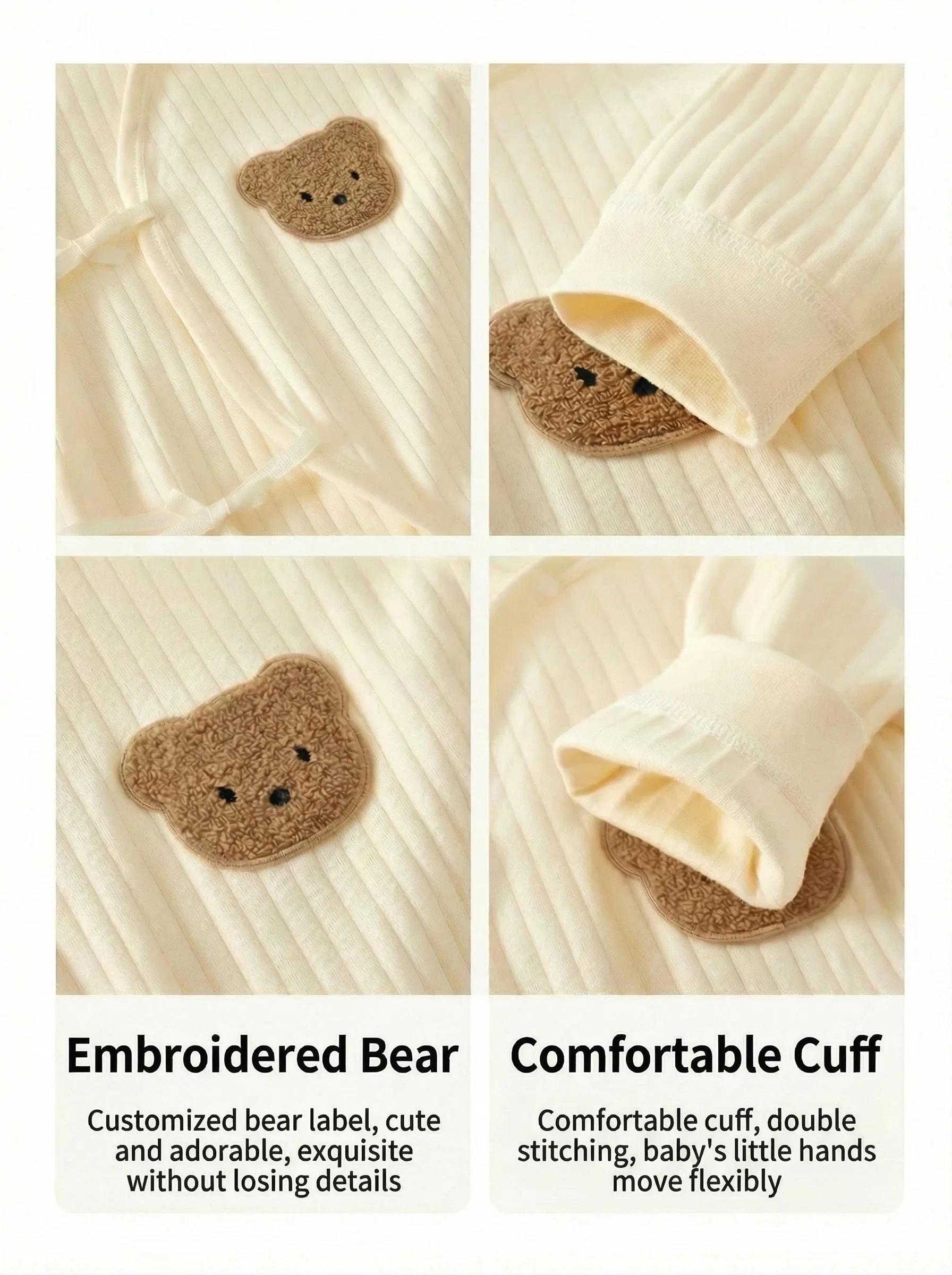 Somenie Combinaison tricotée pour bébé, 100% coton, manches longues, tenue une pièce pour garçons et