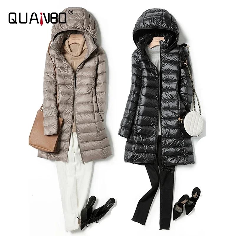 Veste de printemps ultralégère et fine pour femme, longue, pliable, chapeau détachable, jupe cintrée