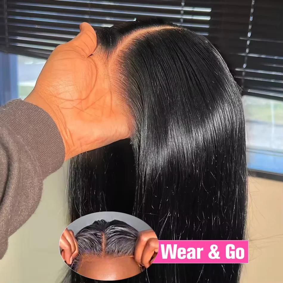 Perruque Bob Lace Front Wig sans colle, Wear and Go, Cheveux humains, Prête à porter, Sophia Straigh