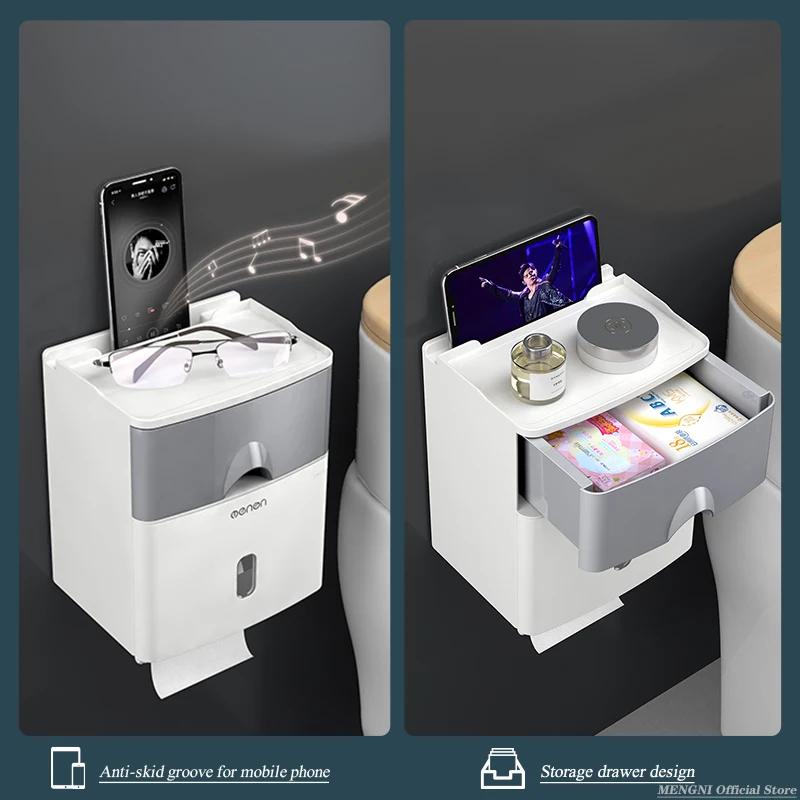 MENGNI porte-papier hygiénique de haute qualité, boîte de rangement étanche pour mouchoirs, organisa
