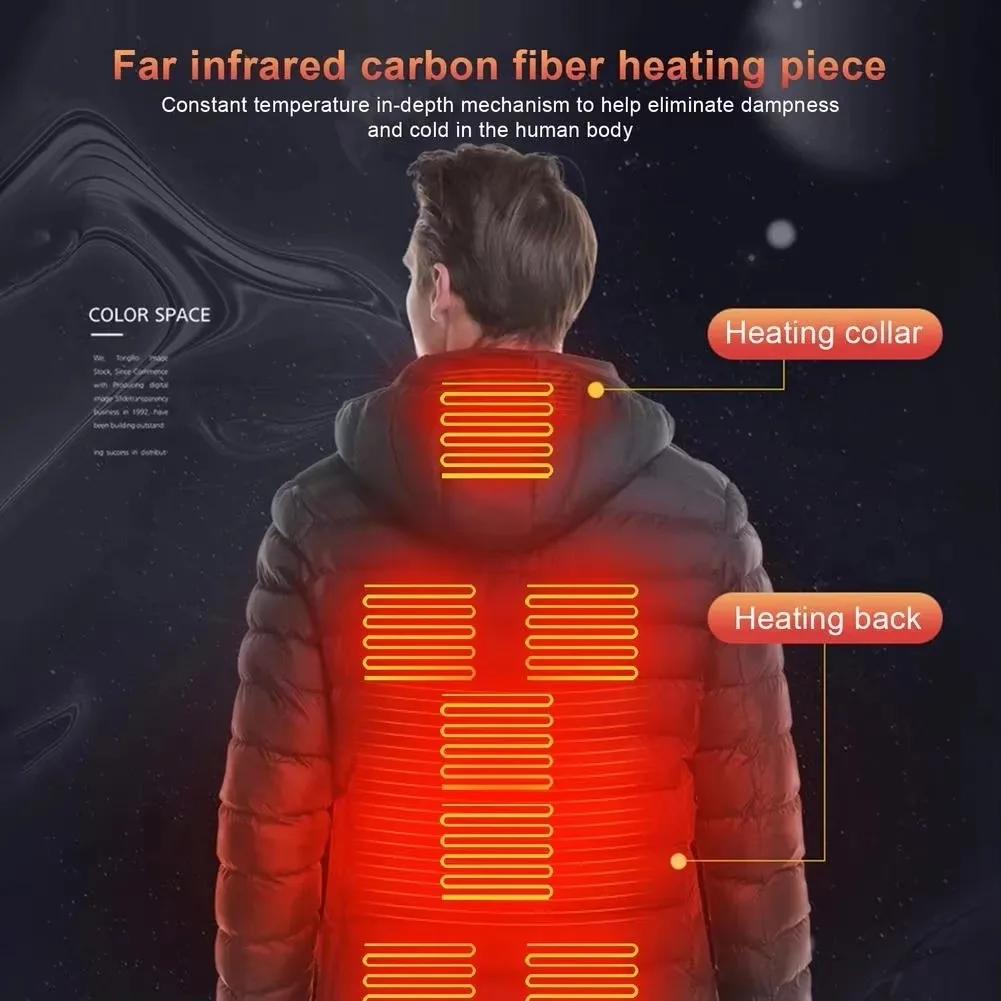 Veste chauffante USB pour homme, vêtement thermique pour l'hiver, vêtement de sport chaud, parka cha