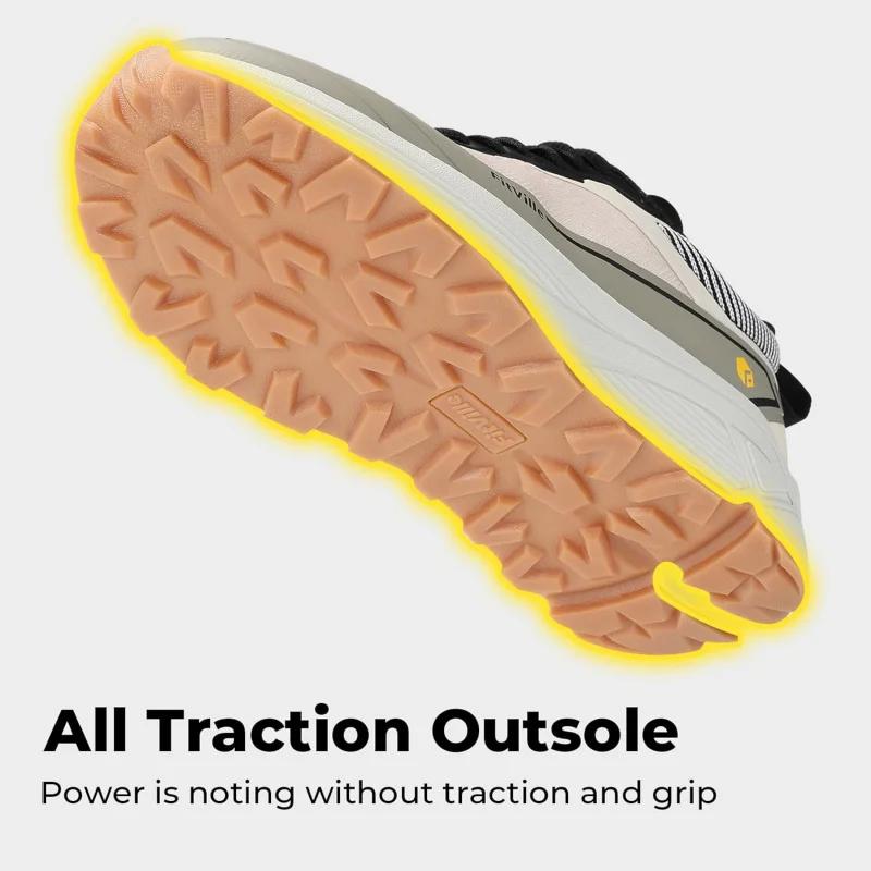 FitVille chaussures de marche larges pour hommes anti-dérapant léger chaussure de course sur sentier