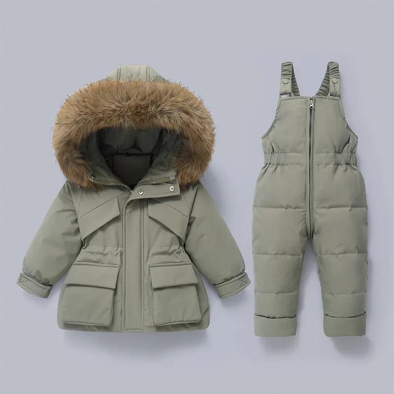 Parka d'hiver pour enfants, combinaison de ski pour filles, ensemble de vêtements pour bébé garçon,