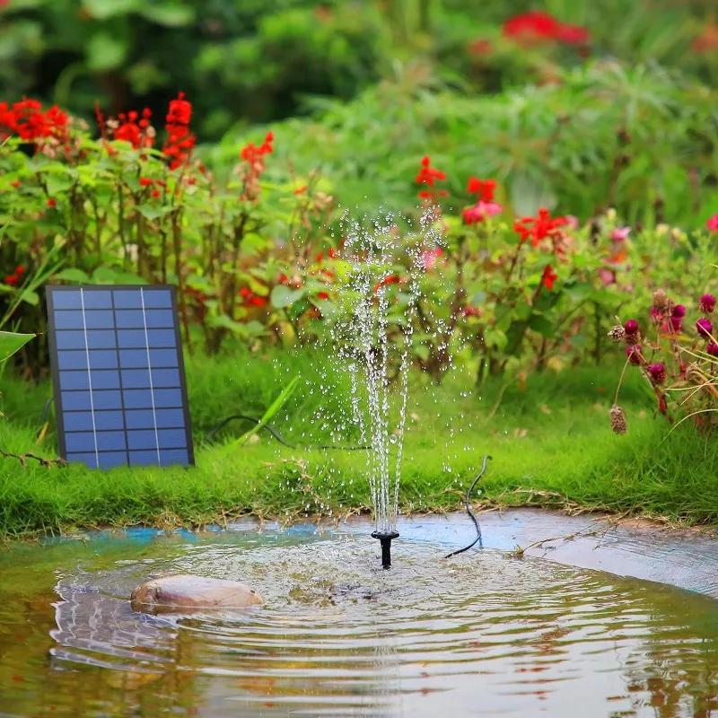 Fontaine solaire 2,5 W, conception divisée avec 6 fontaines et tuyaux d'eau de 4 pieds pour décorati