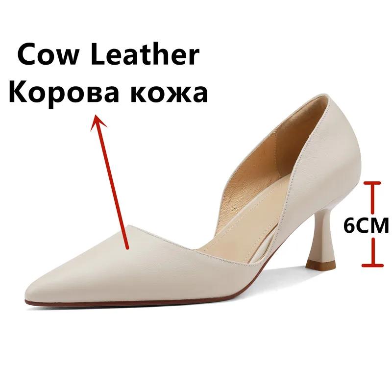 FEDONAS-Escarpins pointus en cuir véritable pour femmes, chaussures à talons fins, robe de bureau, d