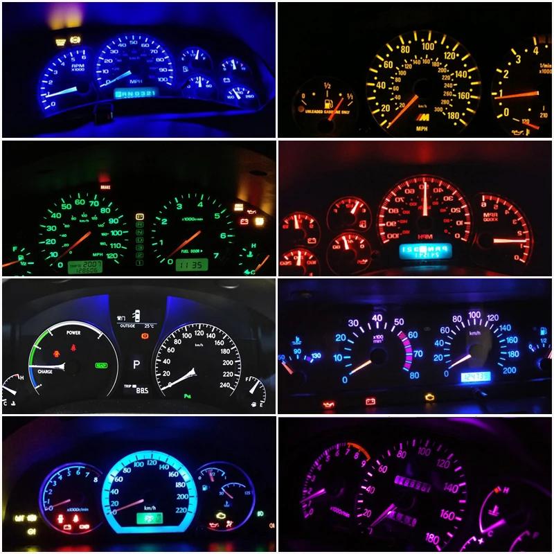 Ampoule Led T5 pour tableau de bord, lampe de voiture, W3w w1.2 w 12v, lumières Canbus chauffantes,