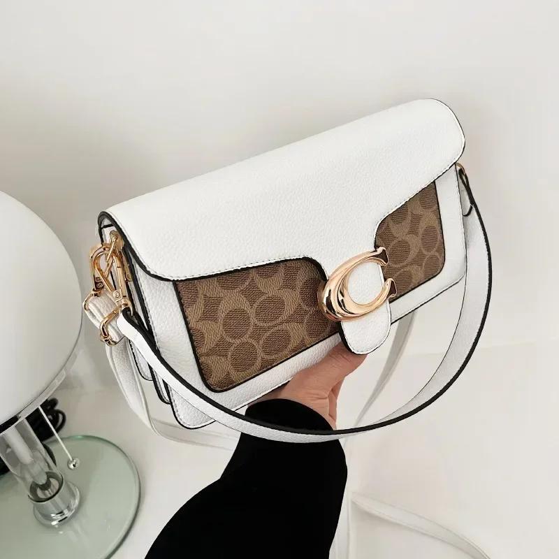 Sac à langer femme 2026 nouvelle mode, petit sac carré imprimé, design contrastant, sac bandoulière