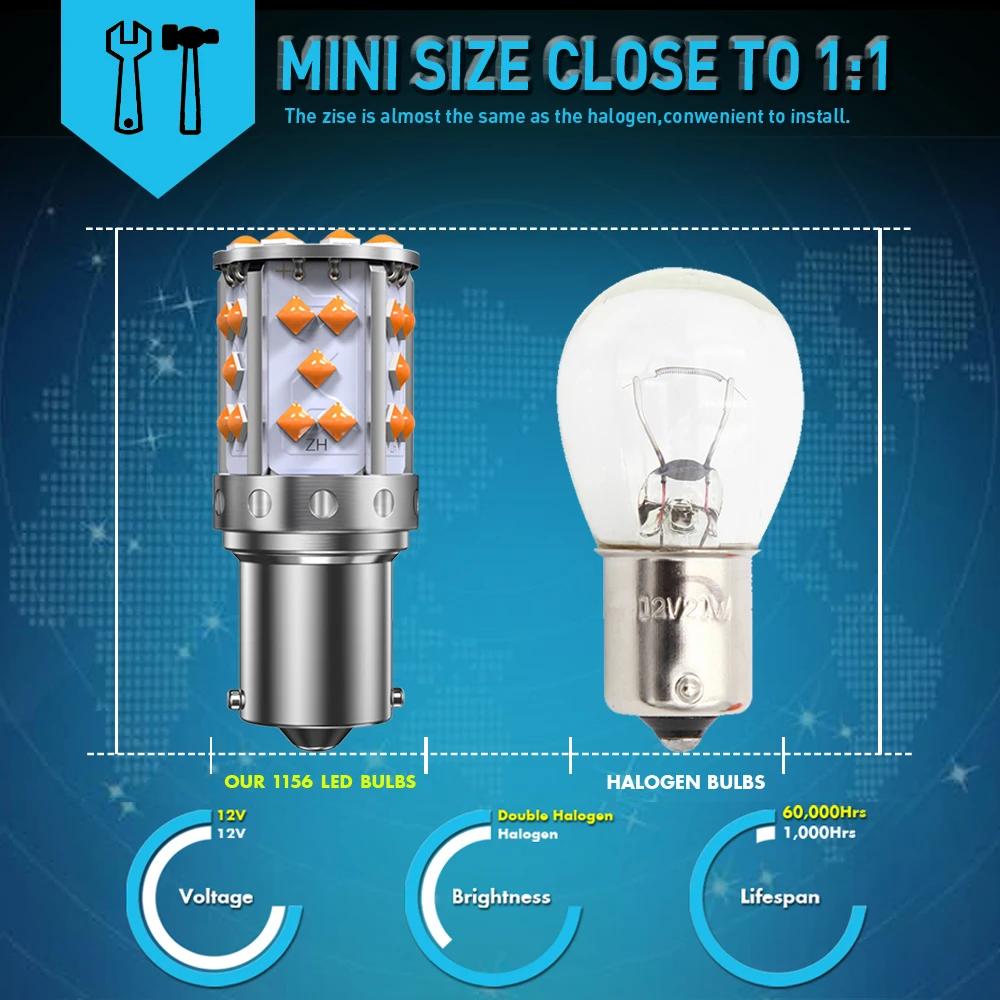 Un paquet NO Hyper Flash 1156 BA15S P21W BAU15S PY21W T20 7440 ampoule Led clignotants ambre Orange
