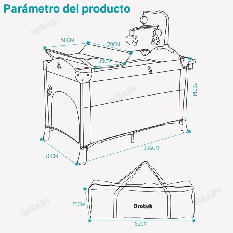 IMBABY-Lit bébé portable multifonctionnel avec table à langer, berceau à bascule pour enfants, lit n
