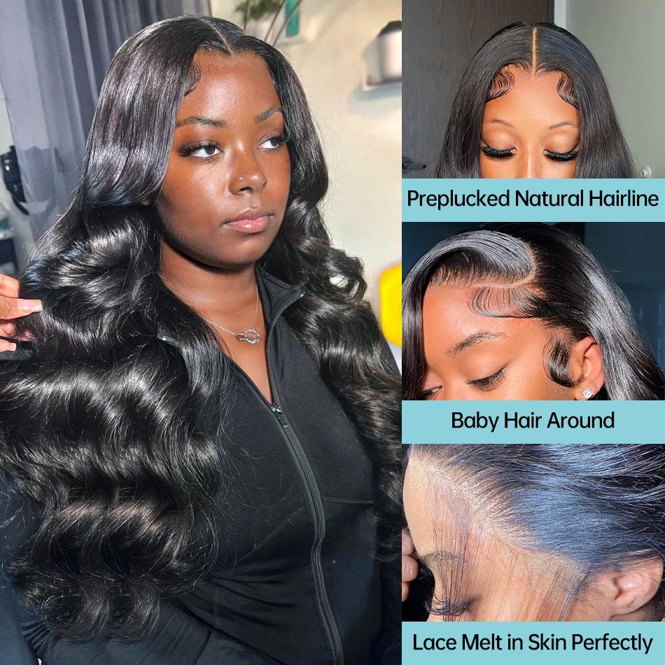 Perruque Lace Front Wig Body Wave Brésilienne Naturelle, Cheveux Humains, 13x4, 13x6, 4x4, 6x4, 5x5,