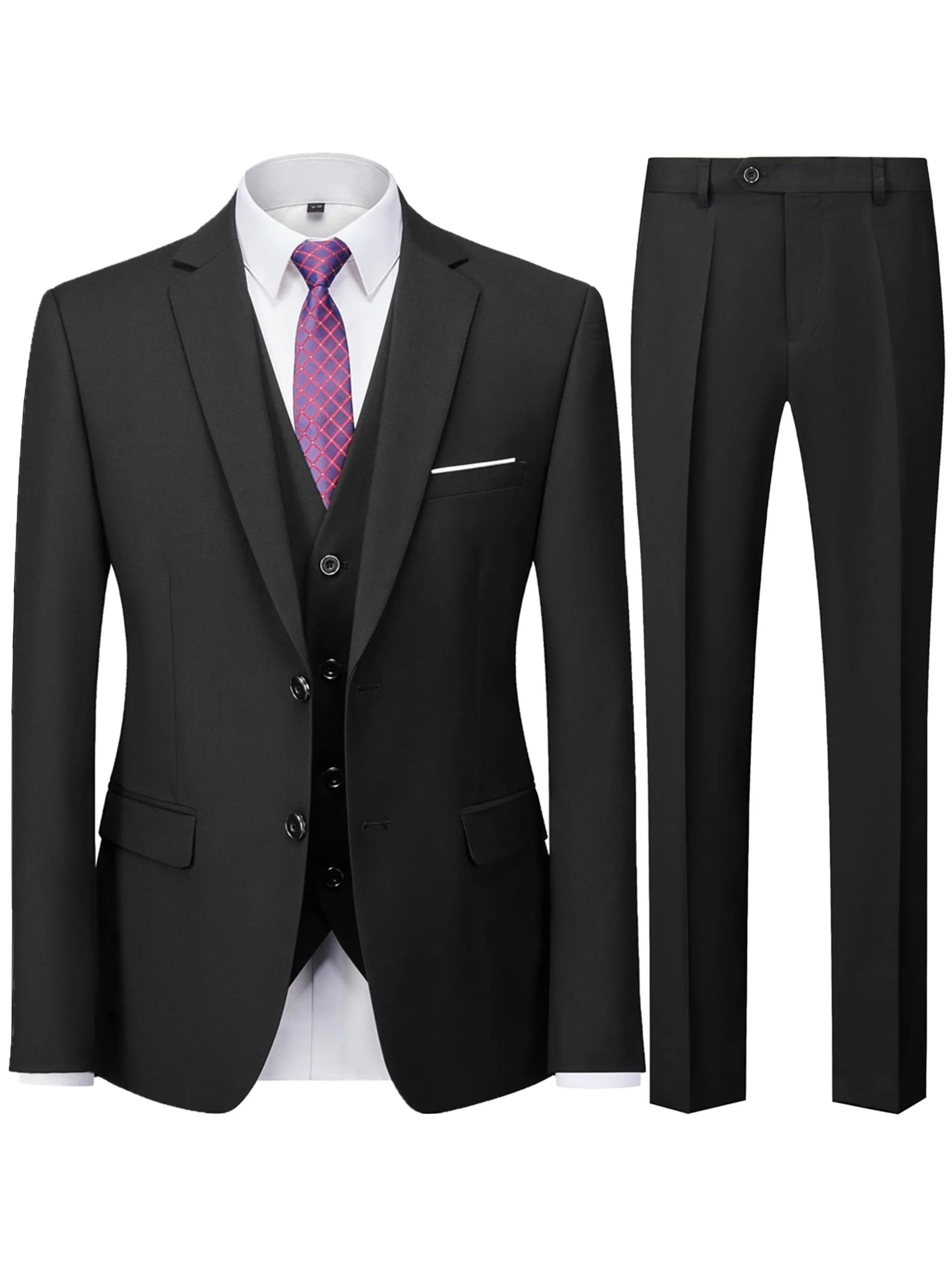Ensemble de costume 2 pièces bordeaux pour homme (blazer + pantalon uniquement, gilet non inclus), v