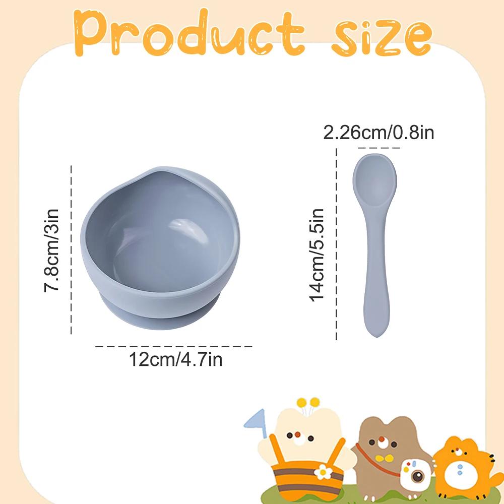 Bol à ventouse en Silicone, vaisselle d'alimentation pour nourrissons et jeunes, apprendre à manger