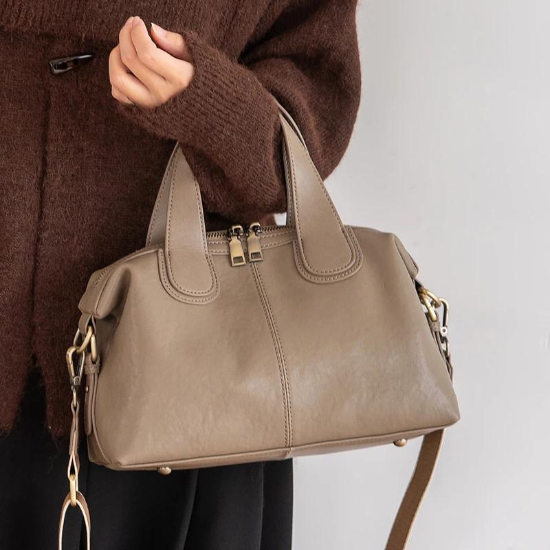 Sac à bandoulière en cuir souple de haute qualité pour femmes, nouveau design, sac à main en cuir de