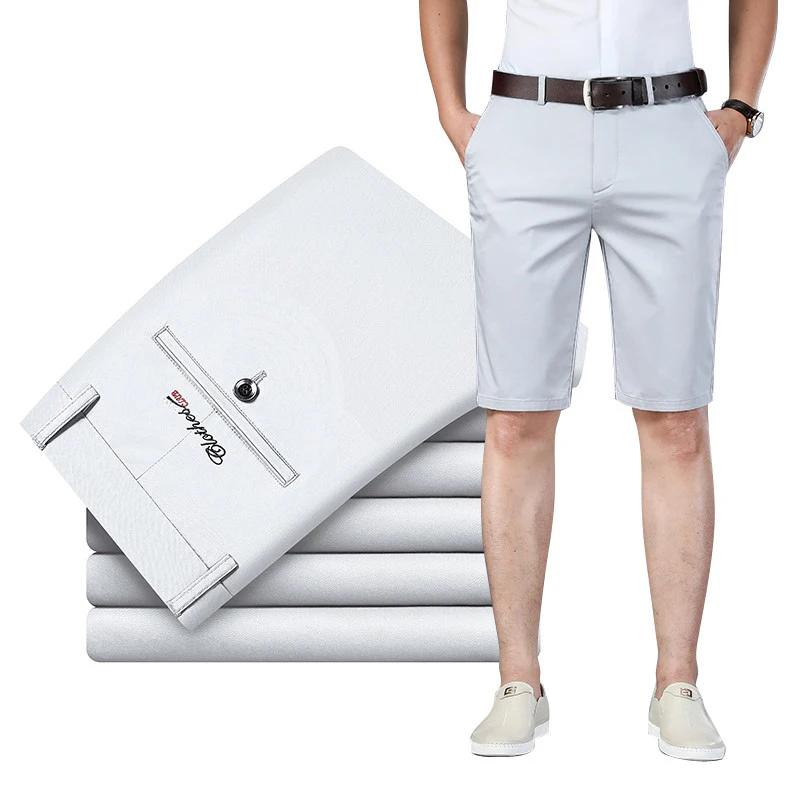 Short décontracté pour hommes, 6 couleurs, droit, élastique, mode Business, pantalon court fin, marq