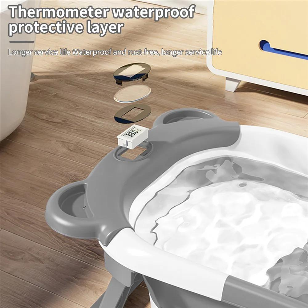 Baignoire pliable antidérapante en silicone pour bébé avec détection de température en temps réel po