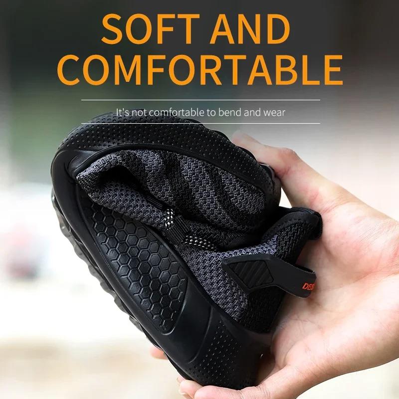 Chaussures de sécurité pour hommes et femmes, bottes de travail à bout en acier, indestructibles, lé