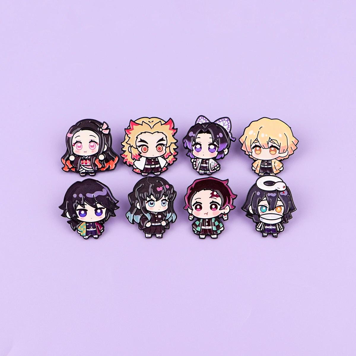 Broche de dessin animé en émail pour manteau, 8 pièces, broches pour femmes, Badges à revers à la mo