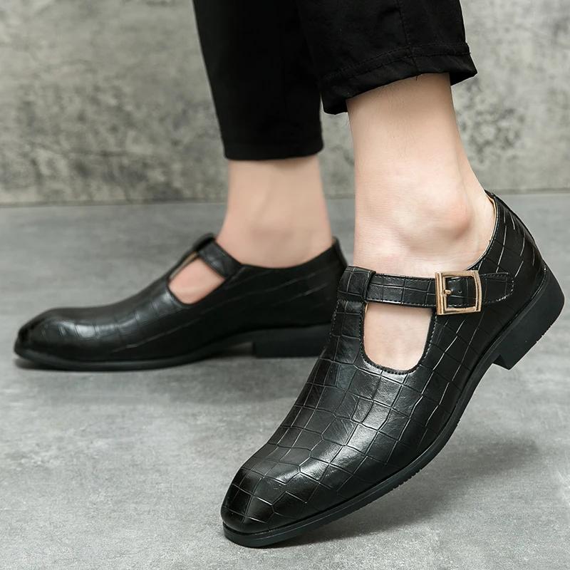 Mocassins en cuir PU faits à la main pour hommes, chaussures provoqué