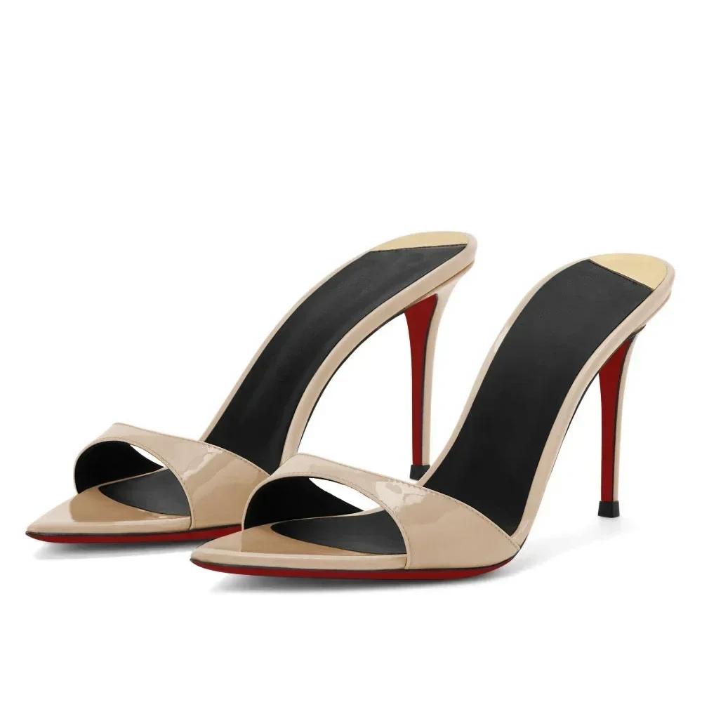 Talons hauts noirs pointus pointus pour femmes, nouvelles sandales à talons super hauts 2025, style
