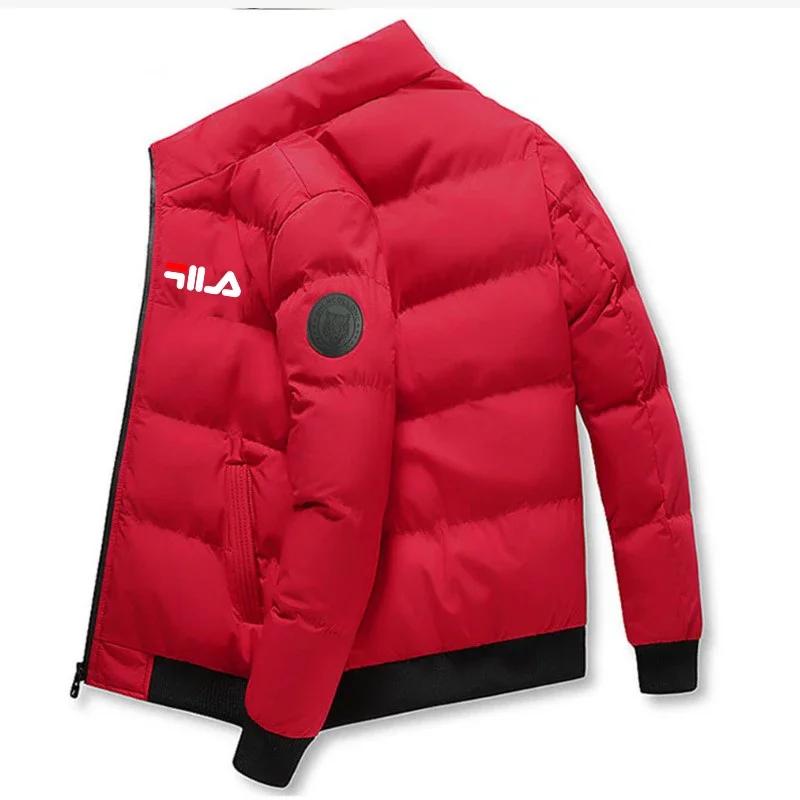 Manteau chaud épais court pour hommes, coupe-vent d'extérieur, nouvelle veste décontractée imprimée