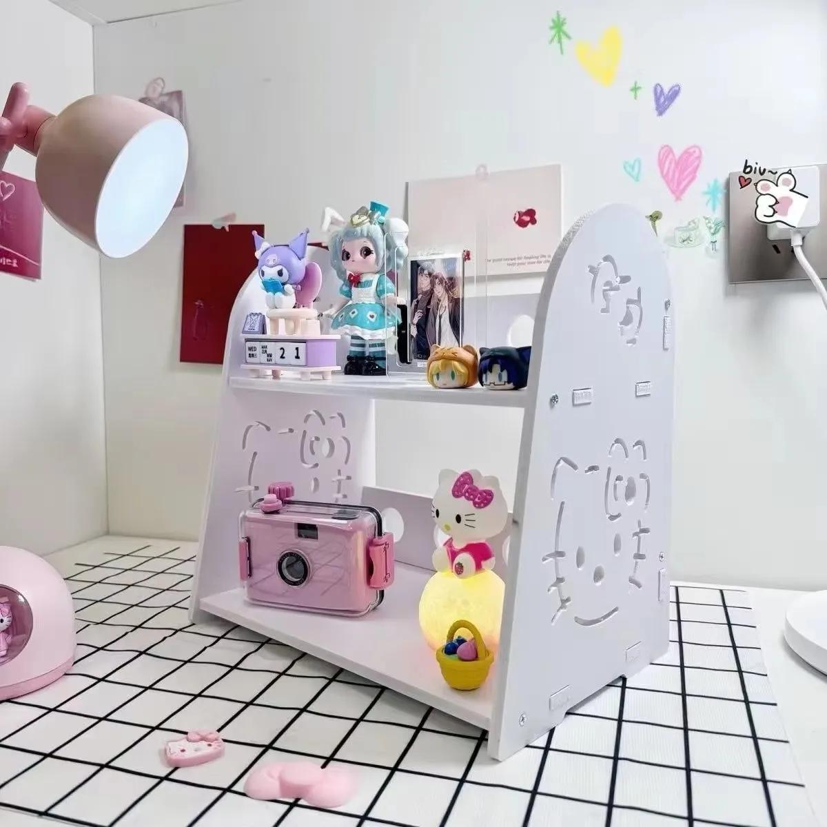 Présentoir de rangement pour poupées et accessoires de dessins animés Kawaii, étagère de rangement H