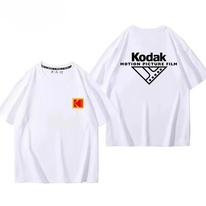 T-shirt vintage imprimé pour homme Kodak été 2026, 100% coton, sportif, décontracté, ample et confor