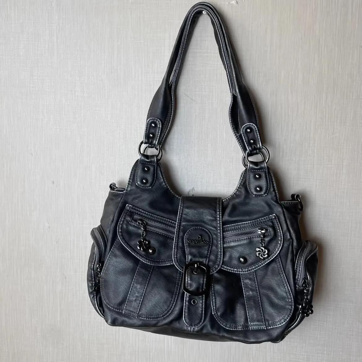 Sac à main Andel Kiss pour femme, sac à bandoulière serpentine en PU, sac bouffant multi-poches, sac