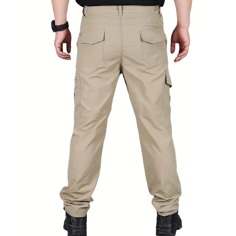 Pantalon Cargo décontracté pour hommes, plusieurs poches, séchage rapide, fin, randonnée en plein ai