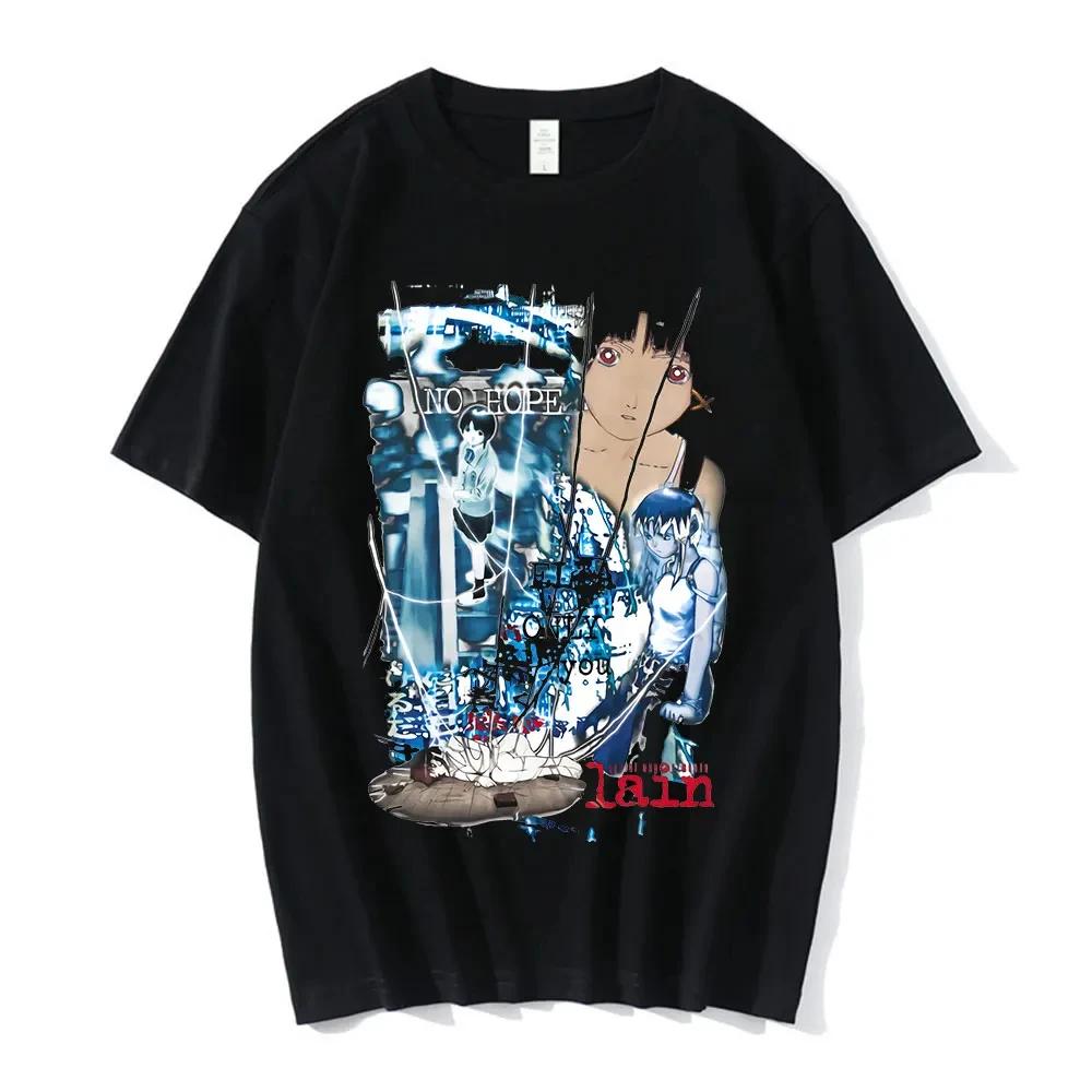 Anime expériences en série Lain T-Shirt hommes femmes graphique t-shirts unisexe Iwakura Manga fille