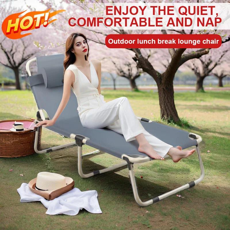 Fauteuil inclinable pliant portable, chaise d'extérieur pour terrasse de camping sur la plage avec o
