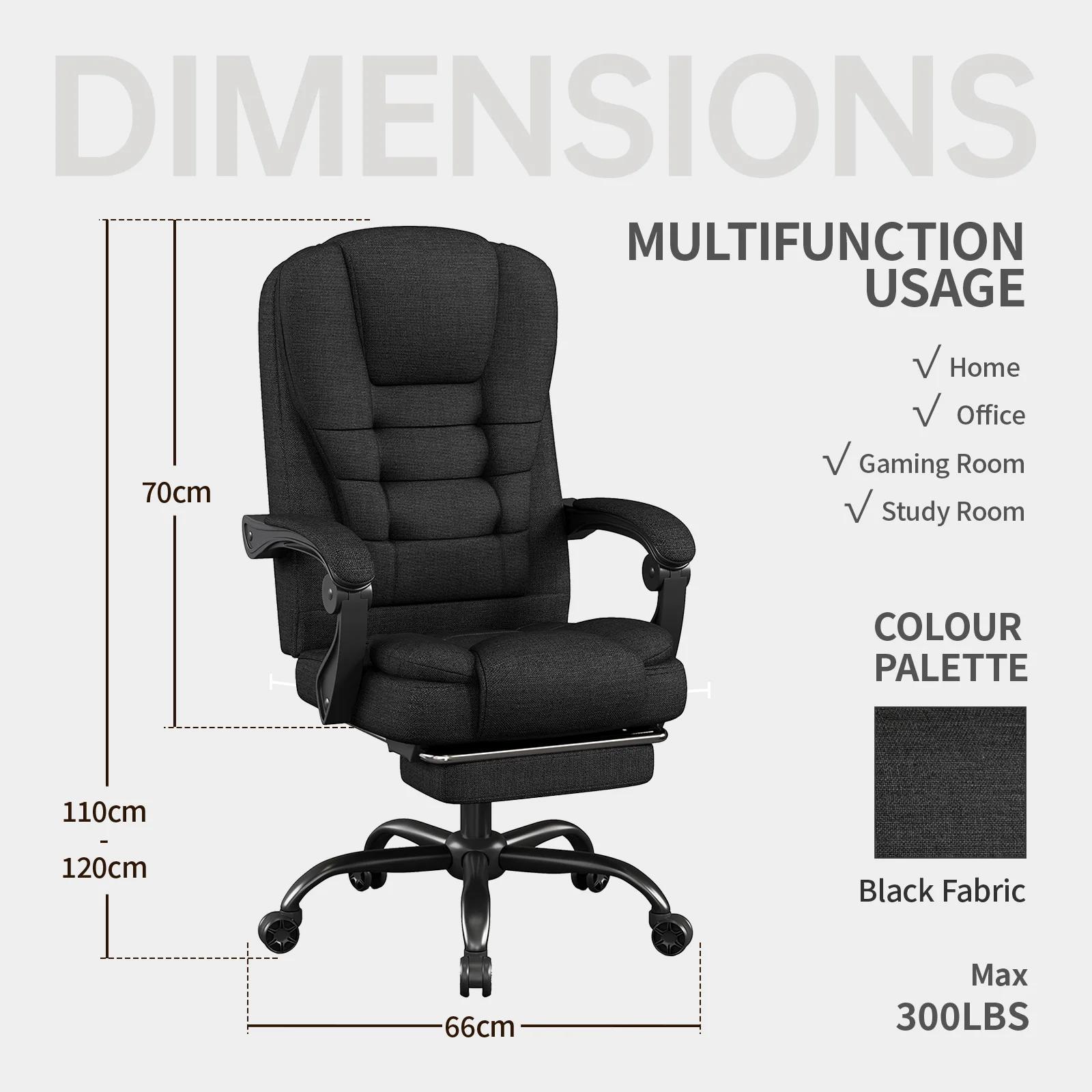 Chaise de bureau de direction ergonomique – Chaise à dossier haut avec appui-tête et soutien lombair