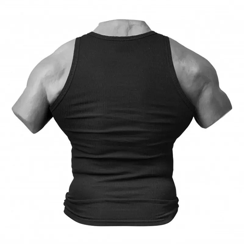 Débardeur de sport américain pour homme, moulant, élastique, séchage rapide, col rond, couleur unie,