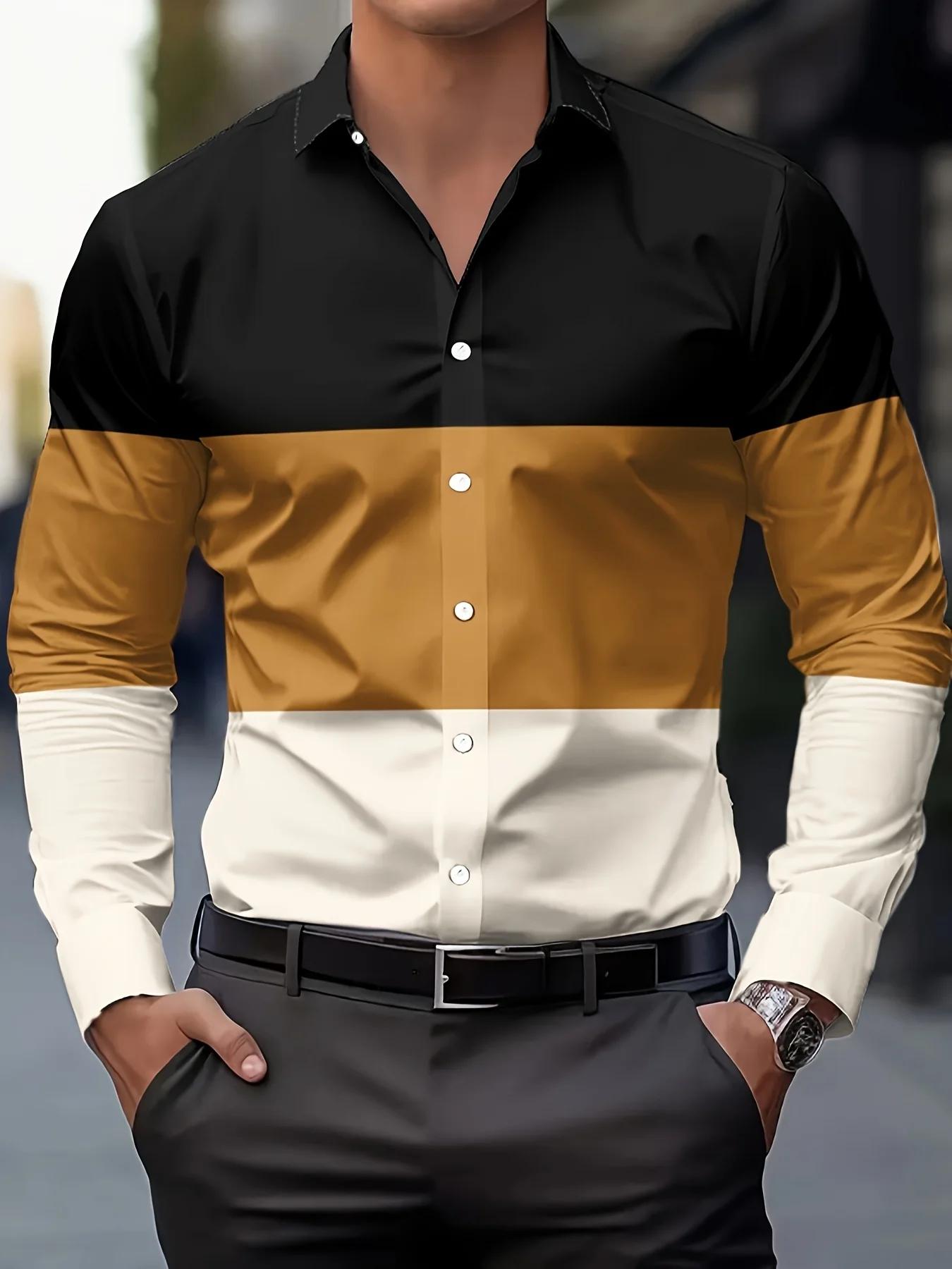 Chemise d'affaires décontractée pour hommes, boutonnée, manches longues, chemise de bureau formelle